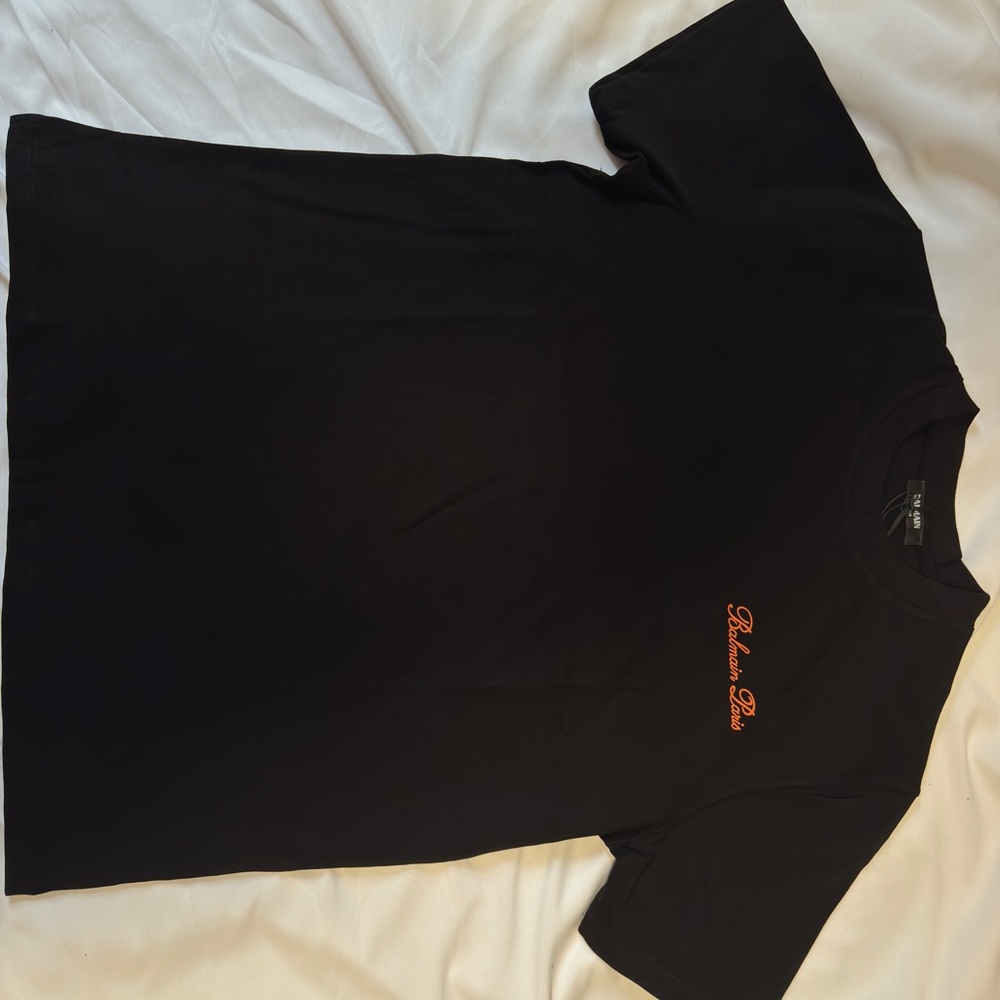 Balmain Men’s Black and Orange Graphic Tee Available on all sizes - Picture 2 of 4